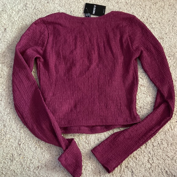 Wine purple form fitting crop top from Forever21. Size small. - Picture 4 of 4